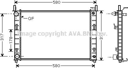 Prasco FDA2324 - Радиатор, охлаждане на двигателя vvparts.bg