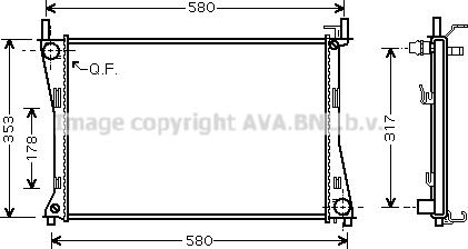 Prasco FDA2325 - Радиатор, охлаждане на двигателя vvparts.bg