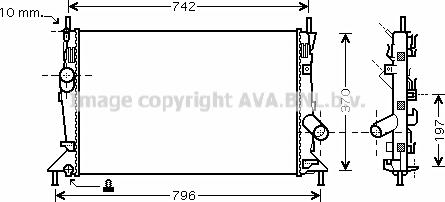 Prasco FDA2370 - Радиатор, охлаждане на двигателя vvparts.bg