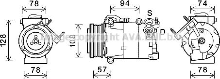 Prasco FDK587 - Компресор, климатизация vvparts.bg