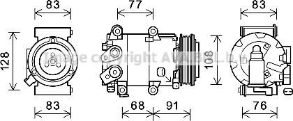 Prasco FDK604 - Компресор, климатизация vvparts.bg