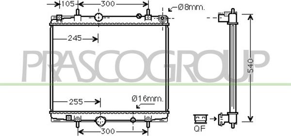 Prasco FT152R001 - Радиатор, охлаждане на двигателя vvparts.bg