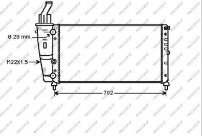 Prasco FT132R012 - Радиатор, охлаждане на двигателя vvparts.bg