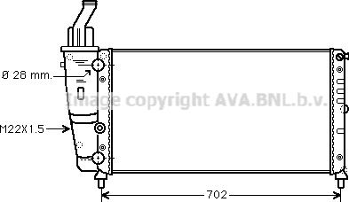 Prasco FT2200 - Радиатор, охлаждане на двигателя vvparts.bg