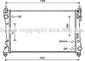 Prasco FTA2449 - Радиатор, охлаждане на двигателя vvparts.bg