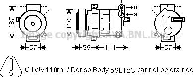 Prasco FTK447 - Компресор, климатизация vvparts.bg