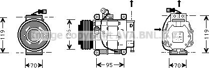 Prasco FTK042 - Компресор, климатизация vvparts.bg