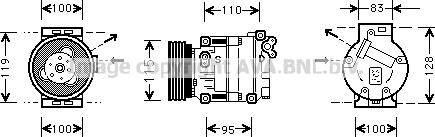 Prasco FTK033 - Компресор, климатизация vvparts.bg