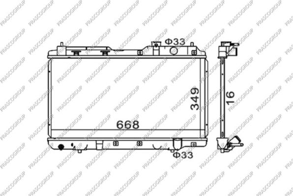 Prasco HD820R001 - Радиатор, охлаждане на двигателя vvparts.bg