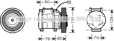 Prasco HDAK019 - Компресор, климатизация vvparts.bg