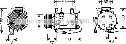 Prasco HDAK208 - Компресор, климатизация vvparts.bg