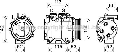 Prasco HDAK238 - Компресор, климатизация vvparts.bg