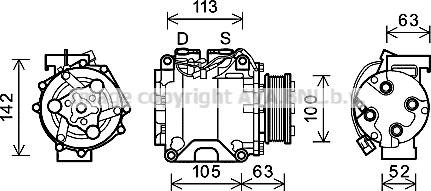 Prasco HDAK237 - Компресор, климатизация vvparts.bg