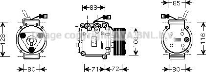 Prasco HDK168 - Компресор, климатизация vvparts.bg