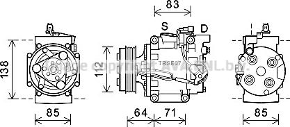 Prasco HDK310 - Компресор, климатизация vvparts.bg