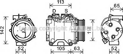 Prasco HDK238 - Компресор, климатизация vvparts.bg