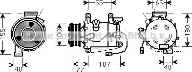 Prasco HDK232 - Компресор, климатизация vvparts.bg