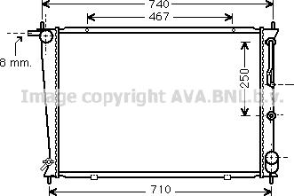 Prasco HY2255 - Радиатор, охлаждане на двигателя vvparts.bg