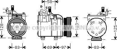 Prasco HYAK093 - Компресор, климатизация vvparts.bg