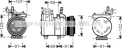 Prasco HYAK161 - Компресор, климатизация vvparts.bg