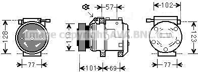 Prasco HYAK222 - Компресор, климатизация vvparts.bg