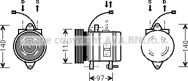 Prasco HYK013 - Компресор, климатизация vvparts.bg