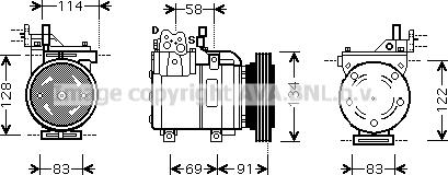 Prasco HYK199 - Компресор, климатизация vvparts.bg