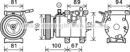 Prasco HYK341 - Компресор, климатизация vvparts.bg