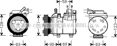 Prasco HYK250 - Компресор, климатизация vvparts.bg