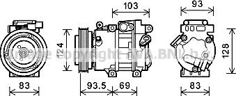 Prasco HYK238 - Компресор, климатизация vvparts.bg