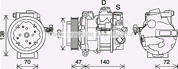 Prasco JRK057 - Компресор, климатизация vvparts.bg