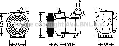 Prasco KAK051 - Компресор, климатизация vvparts.bg