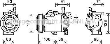 Prasco KAK144 - Компресор, климатизация vvparts.bg