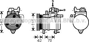 Prasco KAK121 - Компресор, климатизация vvparts.bg