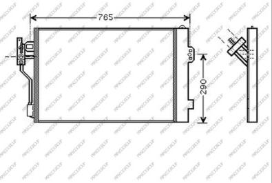 Prasco ME909C001 - Кондензатор, климатизация vvparts.bg