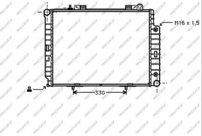 Prasco ME035R021 - Радиатор, охлаждане на двигателя vvparts.bg
