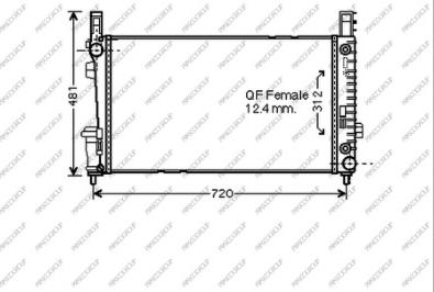 Prasco ME324R003 - Радиатор, охлаждане на двигателя vvparts.bg