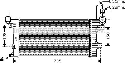 Prasco ME2204 - Радиатор, охлаждане на двигателя vvparts.bg