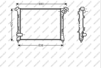 Prasco MN304R002 - Радиатор, охлаждане на двигателя vvparts.bg