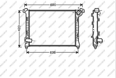 Prasco MN306R005 - Радиатор, охлаждане на двигателя vvparts.bg