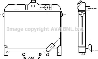 Prasco MS2204 - Радиатор, охлаждане на двигателя vvparts.bg