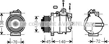 Prasco MSAK568 - Компресор, климатизация vvparts.bg