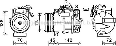 Prasco MSAK682 - Компресор, климатизация vvparts.bg