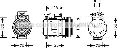 Prasco MSK054 - Компресор, климатизация vvparts.bg