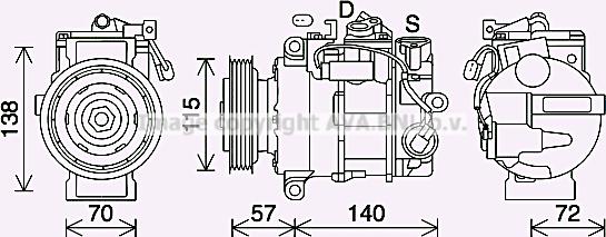 Prasco MSK708 - Компресор, климатизация vvparts.bg