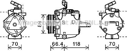 Prasco MTK225 - Компресор, климатизация vvparts.bg