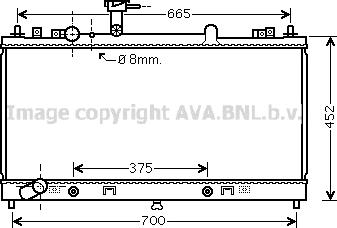 Prasco MZA2225 - Радиатор, охлаждане на двигателя vvparts.bg