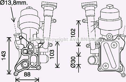 Prasco OL3686H - Маслен радиатор, двигателно масло vvparts.bg