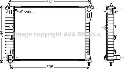 Prasco OLA2435 - Радиатор, охлаждане на двигателя vvparts.bg