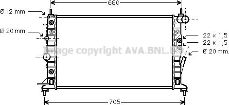 Prasco OLA2222 - Радиатор, охлаждане на двигателя vvparts.bg